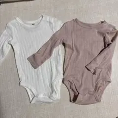 H&M オーガニックコットン ボディスーツ 2枚セット