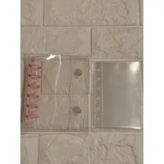 ピンク a7サイズ シール帳 透明バインダー リフィル10枚付き