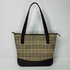 Burberry トートバッグ ノバチェック シャドーホース キャンバス レザー
