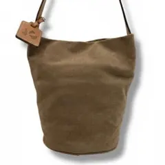 ✨美品✨　kitamura キタムラ　バケツ　ショルダーバッグ　帆布　レザー　茶