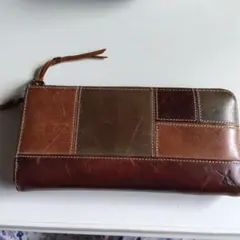 レザー パッチワーク 長財布のサムネイル
