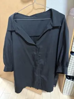 バックプリーツ ブラウス ブラック 4L 未使用