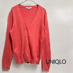 UNIQLO UVカットスーピマコットン Vネック カーディガン ピンク M