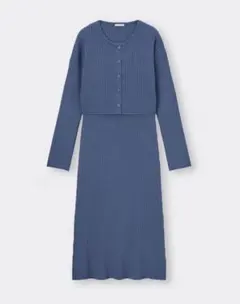 GU★マルチウェイリブニットワンピース(長袖)☆BLUE★S☆ジーユー★ユニクロ