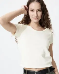 UNIQLO ポインテールラウンドネックミニT WHITE Lのサムネイル