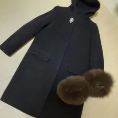 アプワイザーリッシェ 5wayコート ロング　ノーカラー　ビジュー　フード