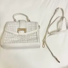 【GRL】レディース　2Way異素材スクエアショルダーバッグ　アイボリーのサムネイル
