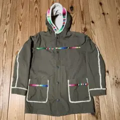 TITICACA チチカカ 裏ボア フーデッドコート カーキ Lサイズ 民族柄