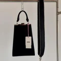 FURFUR がま口 ハンドバッグ ショルダーバッグ ブラック