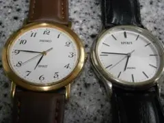 セイコー SPIRIT ２本セット　片方記念刻印あり　メンズクオーツ　稼働品