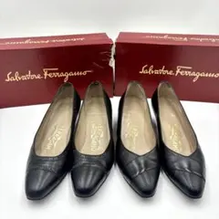 フェラガモ Ferragamo パンプス まとめ レザー 黒 22.5cmのサムネイル