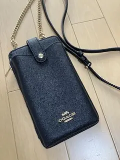 COACH ブラック スマホショルダーバッグ
