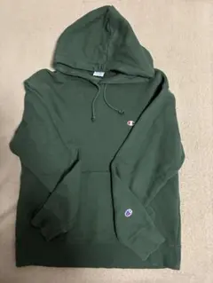 Champion ダークグリーン フード付きパーカー X-LARGE y2k