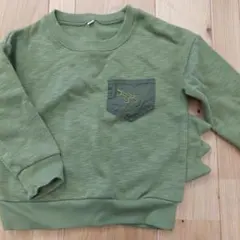 恐竜ポケット付きグリーントレーナー 100cm