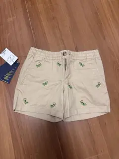 トカゲ刺繍 ベージュ ハーフパンツ