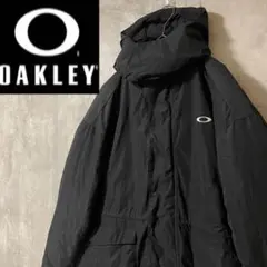 OAKLEYオークリーダウンジャケットマウンテンパーカーフード黒ブラック刺繍ロゴ