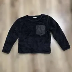 【140】子供服　冬物　フリース キッズ　ブラック　アウトドア　トレーナー