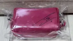 サイン入り レッド ミニポーチ 小物入れ