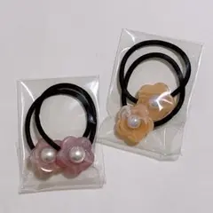 ヘアゴム　ハンドメイド　花柄　ベビー　キッズ　ヘアアクセサリー