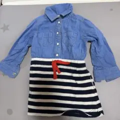 デニムシャツワンピース 80cm 子ども服 ベビー 春服 薄手