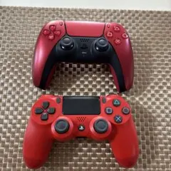 PS5 PS4ワイヤレスコントローラーレッド　ジャンク品