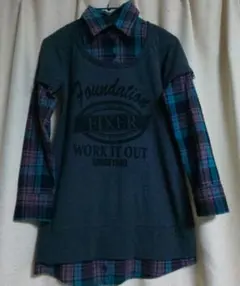 イマージュ▪重ね着風トップス(Tシャツ+シャツ)