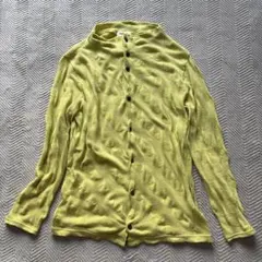 Machiko様専用プランテーション　モックネックカーディガンM 黄緑　コットン