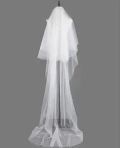 ロングウェディングベール ホワイト チュール