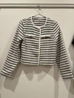 ストライプ クロップドジャケット