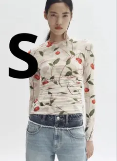  ステラマッカートニーコラボ　チェリープリントメッシュトップス　S H&M ステラマッカートニーコラボ チェリープリントメッシュトップス S