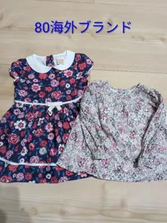 Gymboree花柄ワンピース＆babyGAPカットソー 12-18m 80cmのサムネイル