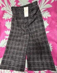 Doux Belle グレー系チェック ワイドパンツ