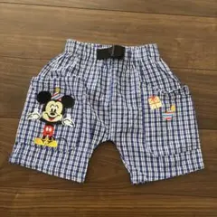 Disney ミッキーマウス ギンガムチェック ハーフパンツ 110cm