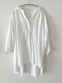 コットンボイル ボリューム スリーブ チュニック ブラウス