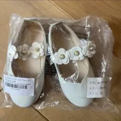 CLARAH フォーマルシューズ 花　ホワイト