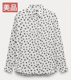 【美品】ハート柄 長袖シャツ