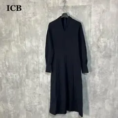 ICB レーヨンストレッチポンチ フレアワンピース XS