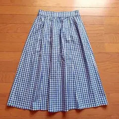 earth music&ecology　綿100％ギンガムチェックフレアスカート