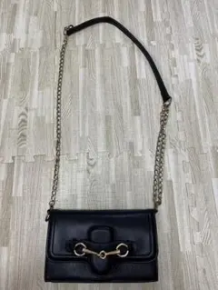 黒 チェーン バッグ ショルダーバッグ ゴールド ブラック