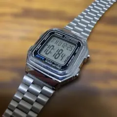 【ジャンク品】CASIO デジタル腕時計 ステンレスバンド