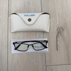 DOLLGER メガネ ダークグレー ケース付き