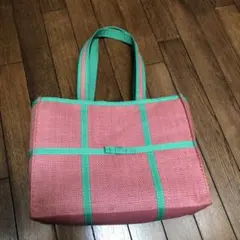 ラルフローレンRALPH LAUREN 夏かごバッグ ピンク グリーンのサムネイル