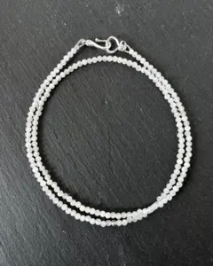 2mmムーンストーン Silver925 ネックレス 41cm