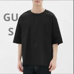 GU ビッグプルオーバーシャツ　メンズ S ブラック Tシャツ　ジーユーのサムネイル