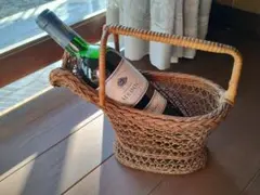 籐製ワインボトル用バスケット