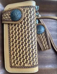 ⭐️未使用⭐️Kc's ケイシーズ　長財布　バイカーズウォレット　カービング ケイシイズkc,sカービング本革長財布バイカーズウォレット