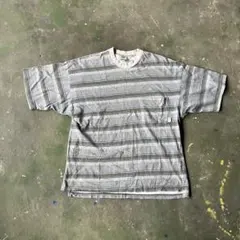 ENDS and MEANS ボーダーTシャツ 袖刺繍ロゴ ポケット付 00s - メルカリ
