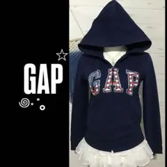 ★GAP パーカー☆アメリカ スパンコール Y2K ネイビー 平成 古着のサムネイル