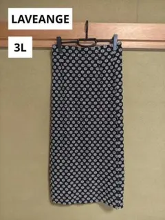 【LAVEANGE】花柄カットレーススカート　ブラック　3Lのサムネイル