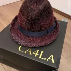 CA4LA 赤紫 中折れウールハット　バーガンディ　箱付き